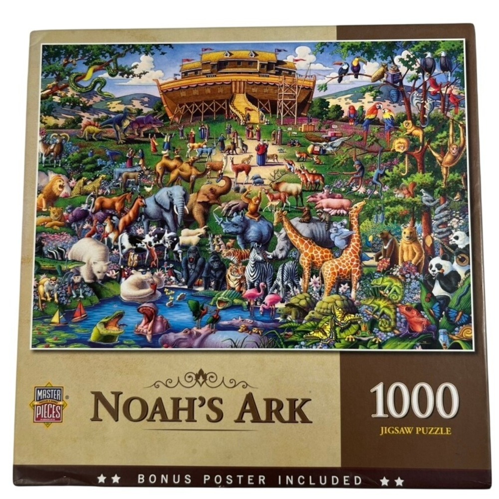 Noah's Ark MasterPieces 1000 Piece Jigsaw Puzzle Bonus Poster‎ Included Complete